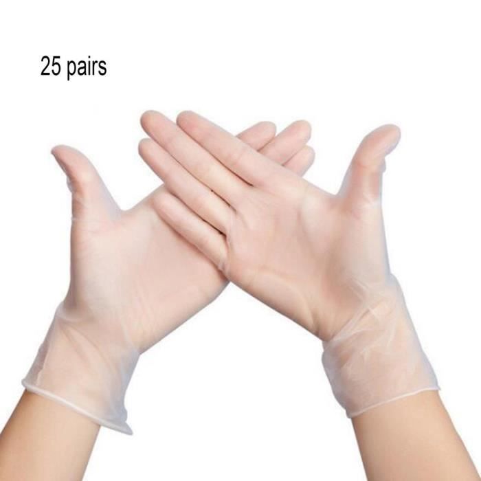 Gants jetables en PVC Transparent sans poudre pour la transformation des aliments Gants de protection Restauration Gants d'inspectio