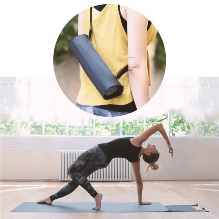 Tapis de banale antidérapant Le tapis de yoga compact d'exercice le plus portable Gym de Pilates @veberge Noir 216
