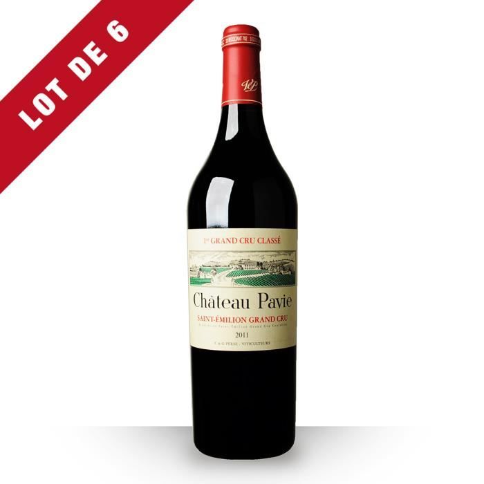 6X Château Pavie 2011 Rouge 75cl AOC Saint-Emilion Grand Cru - Vin Rouge