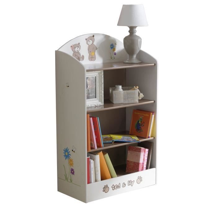 TED ET LILY Etagère 60x30x100 cm - Blanc / beige