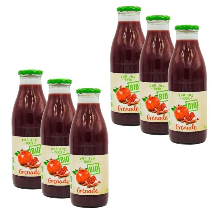Lot 6x Pur Jus de Grenade BIO - bouteille 75cl