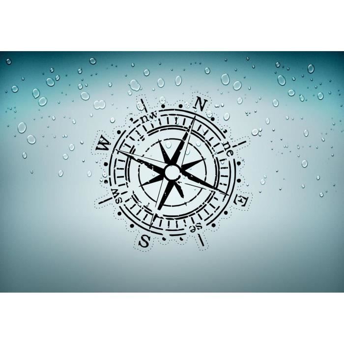 Autocollant sticker boussole compass vintage r6