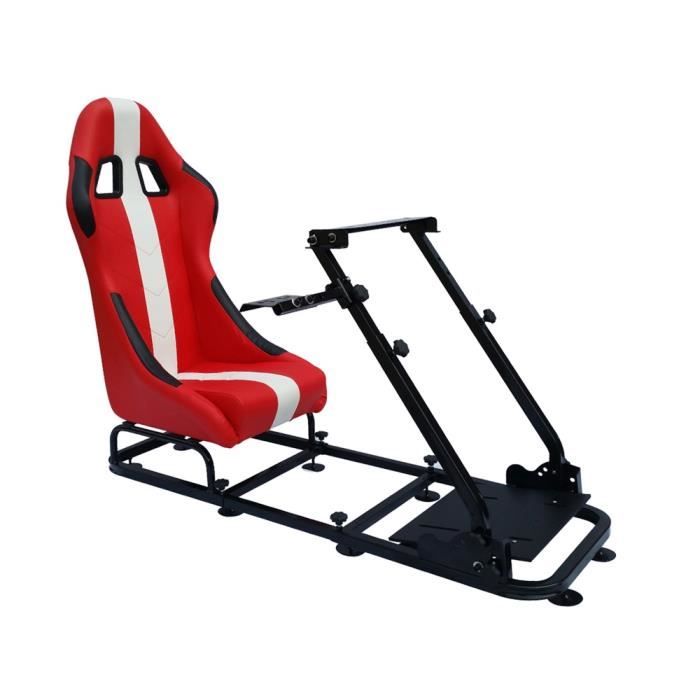 siège de jeu pour PC et consoles de jeux faux cuir rouge-blancFKRSE14137