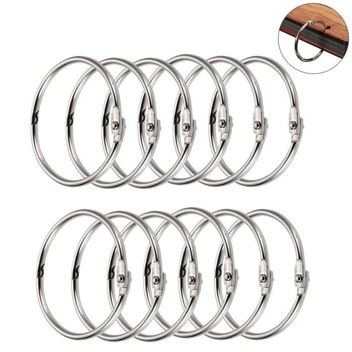 Rubans adhésifs et éléments de fixation KINDPMA 50 Pcs Anneaux de Reliure Anneau Porte Clefs Anneaux Classeur Métallique 9961
