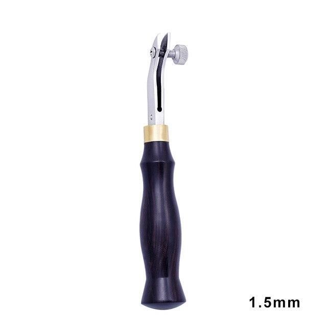 cuir ébène, bricolage, ciseleur de coupe réglable en acier inoxydable, lignes latérales en cuir, couture à la main, outi*PL4195