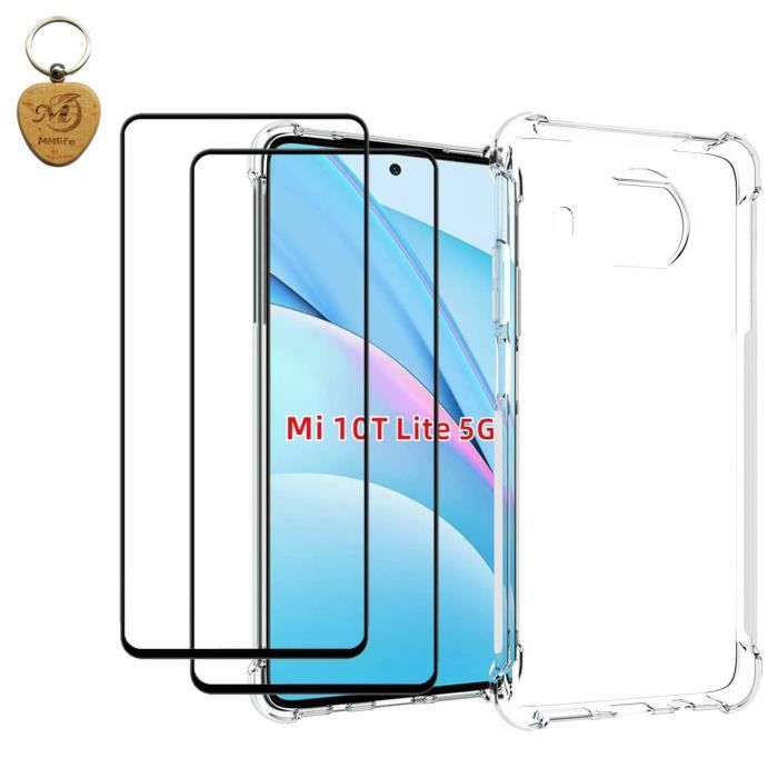 Pour Xiaomi Mi 10T Lite 5G Coque et Verre Trempé [2 pièces] Transparente Souple TPU Anti-Choc Cas