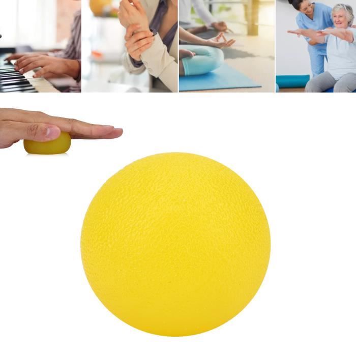 Ballon Jaune Boule de poignée de thérapie de massage en silicone pour soulager le stress de l'exercice