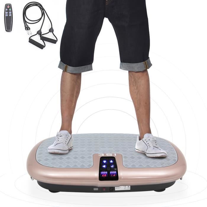 ISE Plateforme vibrante oscillante,Shaper plate plateforme plaque avec 2 Cordes de Traction ,Pour maigrir cardio Fitness SY-8009-GD