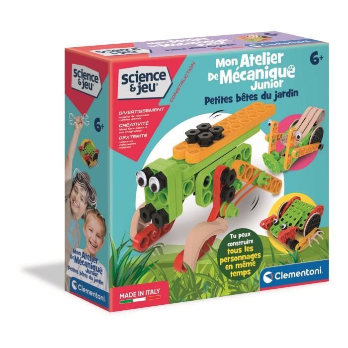 Clementoni - 52483 - Mon atelier de mécanique Junior - Petites bêtes du jardin