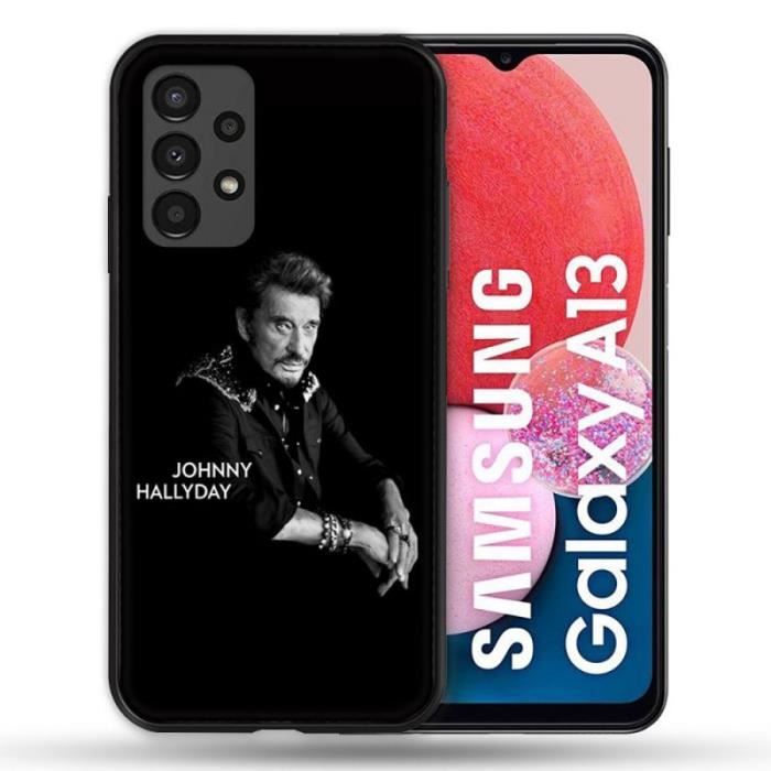 Coque Pour Samsung Galaxy A13 Musique Johnny Hallyday Noir taille unique