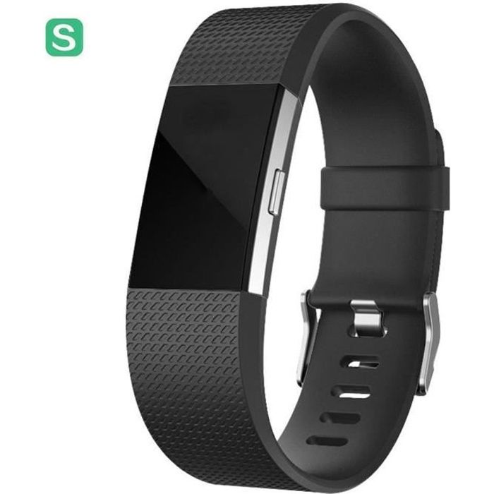 Bracelet de remplacement, Charge 2/2 HR Bracelet de remplacement en silicone de montre-bracelet, Bracelet Fitbit charge 2 (noir s)