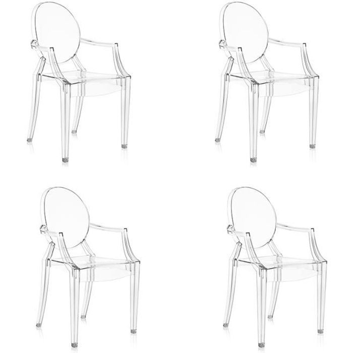 KARTELL Lot de 4 chaises Louis Ghost - Transparent