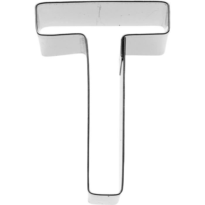 KARIS Emporte-pièce Lettre T Birkmann T.1.8 - Inox - 6 cm - PG rouge