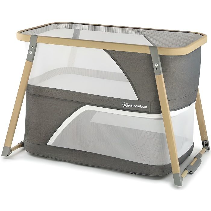 Kinderkraft Lit de voyage 2 en 1 SOFI Solide et haut de gamme Gris