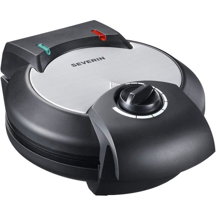 SEVERIN Gaufrier, Avec Revêtement Anti-Adhésif, 1 300 W, WA 2103, Inox/Noir