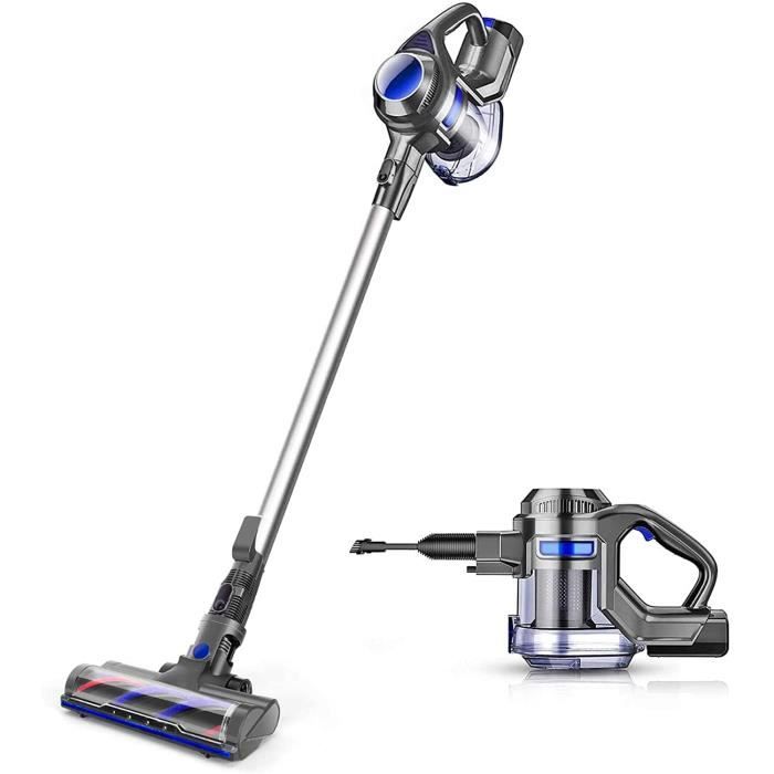 MOOSOO Aspirateur Balai Sans Sac, Aspirateur à Main 4 en 1(10Kpa Puissance d'aspiration, Filtration HEPA)