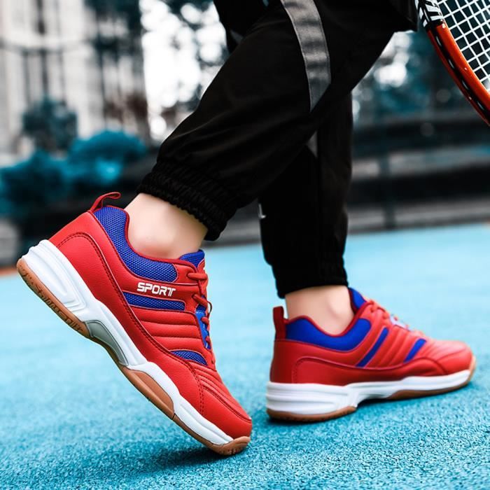 Chaussures de tennis en plein air respirantes antidérapantes et résistantes à l'usure pour hommes zhizheyea rouge