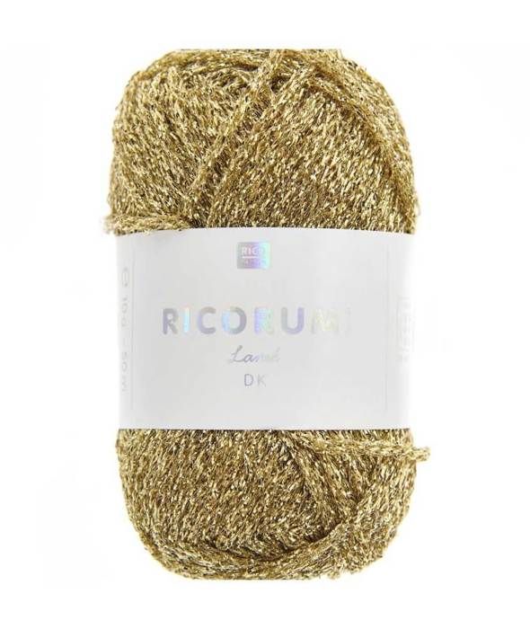 Coton RICORUMI LAMÉ pour Amigurumi, mini pelote 10g L02 Doré