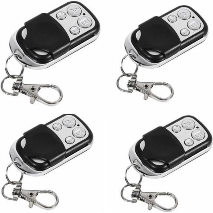 HQ07959-4Pcs Télécommande universelle pour Porte de Garage-Portail Alarme 433 Mhz Argent