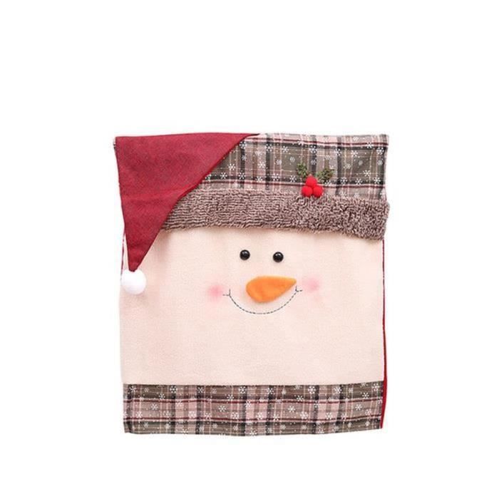 YF17095-Chaise de chapeau de Noël Couvre-bonhomme de neige Chapeau de bonhomme de neige Cuisine Salle à manger Chaises Couvertur,S