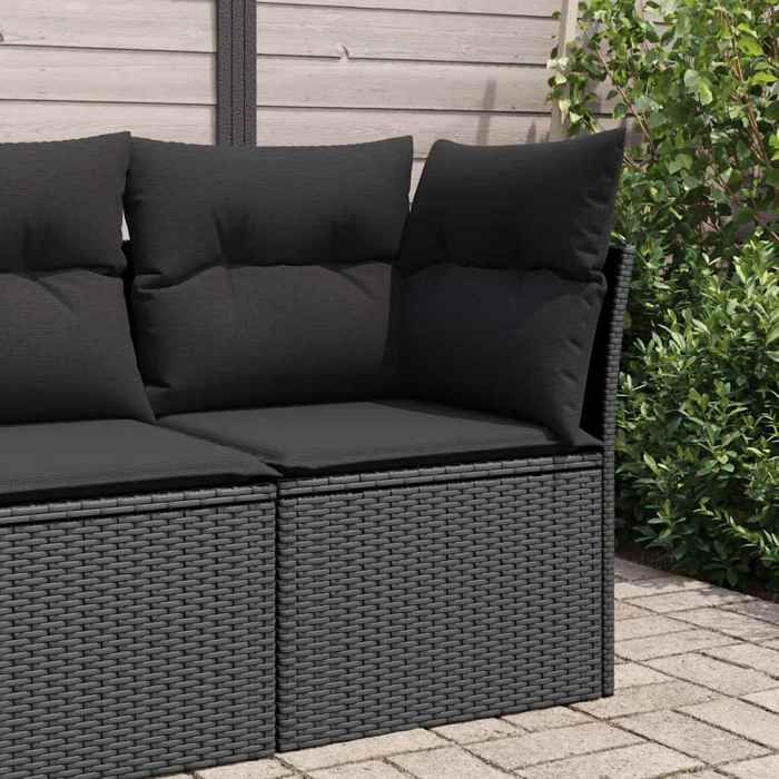 VidaXL Canapé d'angle Jardin Résine tressée