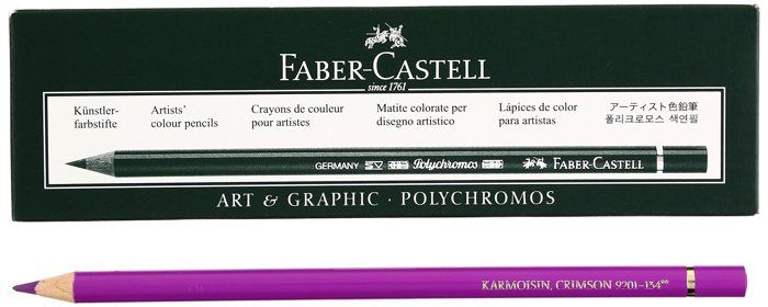 Crayon de couleur - craie grasse Faber castell - 110134 - crayon de couleur polychromes cramoisi