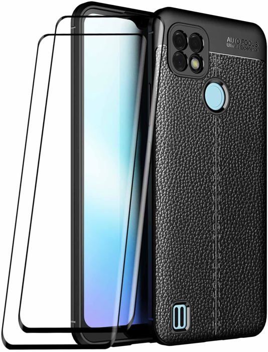 Custodia DOINK Armor Per Realme C21-Y | TPU+PC Antiurto Con Anello Supporto, Blu - 3