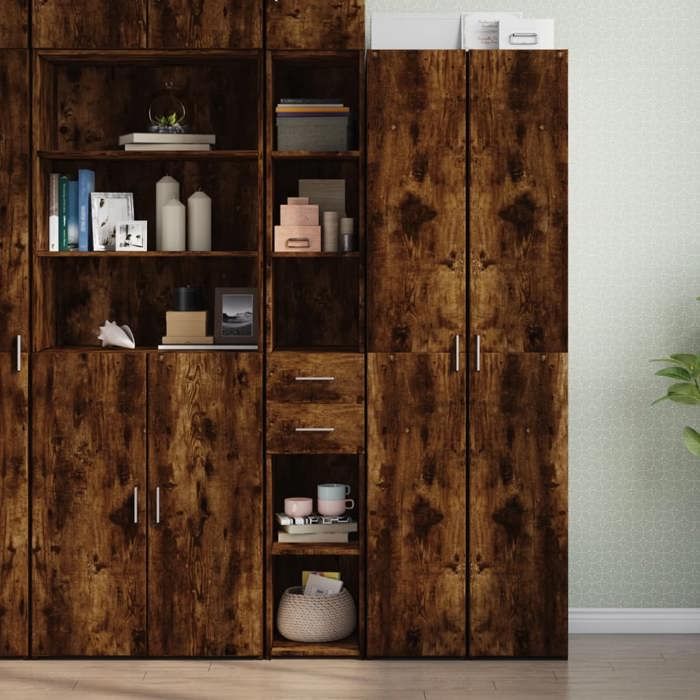 vidaXL Buffet haut chêne fumé 30x425x185 cm bois dingénierie 846240