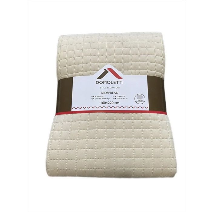 Couvre-lit - Domoletti - Beige - 160 cm x 220 cm - Motif abstrait géométrique
