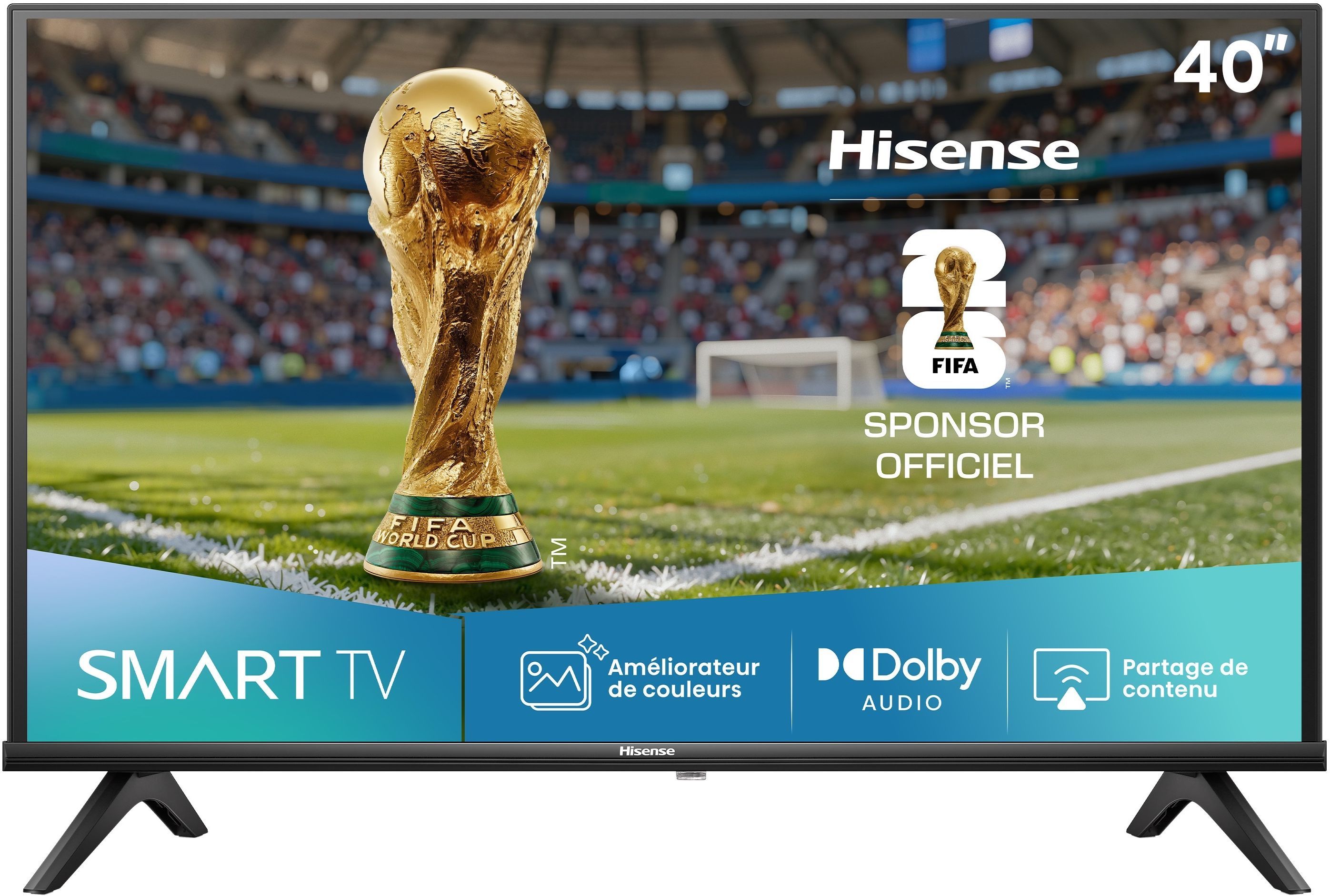 Hisense 40A4Q - TV LED 40 (100 cm) - Full HD 1920x1080 - TV connecté - 2xHDMI 1.4 - WiFi