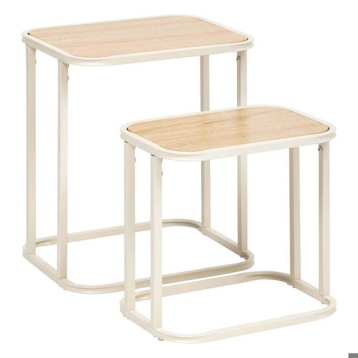 Lot de 2 tables gigognes Curvy bois clair - 5five Lot de 2 tables gigognes Curvy bois clair - 5five