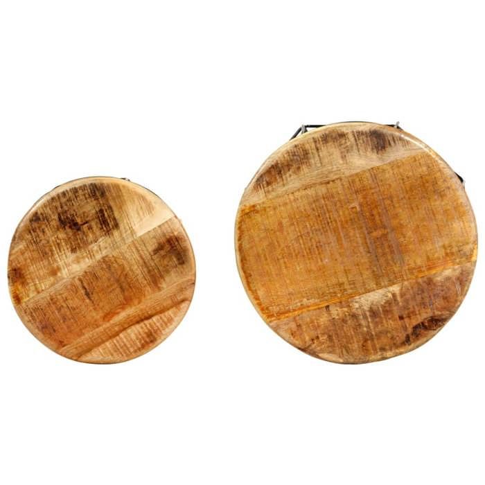ESTINK® Tables basses (Set de 2) - Meuble de salon - Bois solide de manguier @@3148