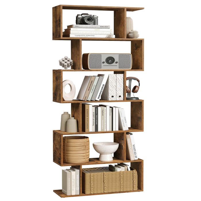 Bibliothèque - HELLOSHOP26 - Étagère contemporaine - 6 niveaux - Blanc - Meuble de rangement Bibliothèque - HELLOSHOP26 - Étagère contemporaine - 6 niveaux - Blanc - Meuble de rangement