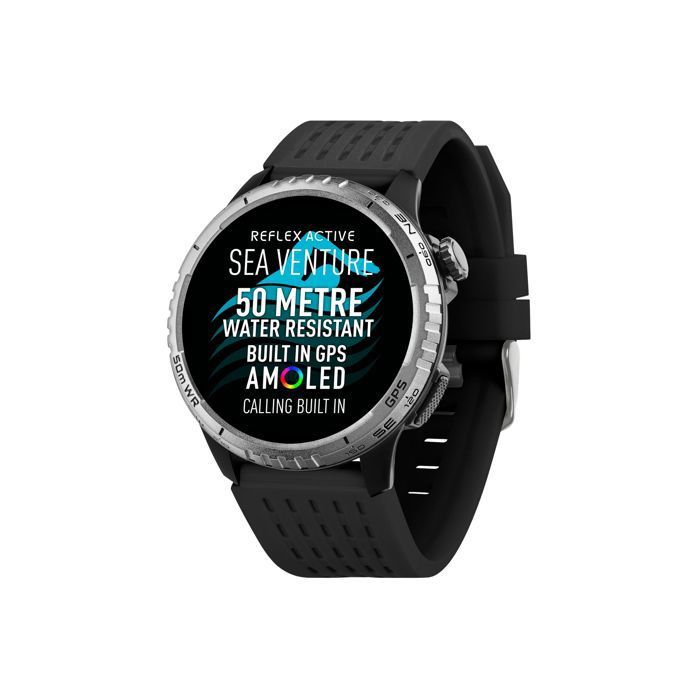 Montre Connectée Reflex Active SEA VENTURE 400R GPS AMOLED 50 m Étanche Bracelet Noir