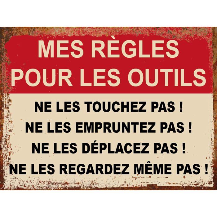 Plaque métallique vintage 20 x 30 cm, Plaque Décorative