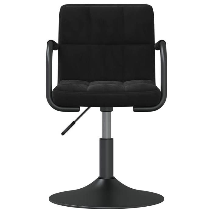 Chaise de salle à manger en velours - vidaXL - Noir - 48x47x(71-855) cm - Pivotement 360° - Hauteur réglable