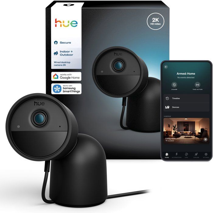 Caméra connectée - Philips Hue - Extérieur - Filaire - Vision nocture - 2K - Noir