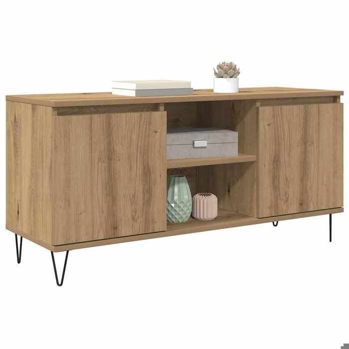 Sarazyj®Banc TV - meuble hifi - Marron Meuble TV - chêne artisanal - 104 x 35 x 50 cm - bois dingénierie - 75436