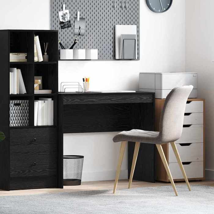 1pc Noir Armoire Bureau détude - Magnifique Bureau Chêne noir 90x40x76cm CL7006741