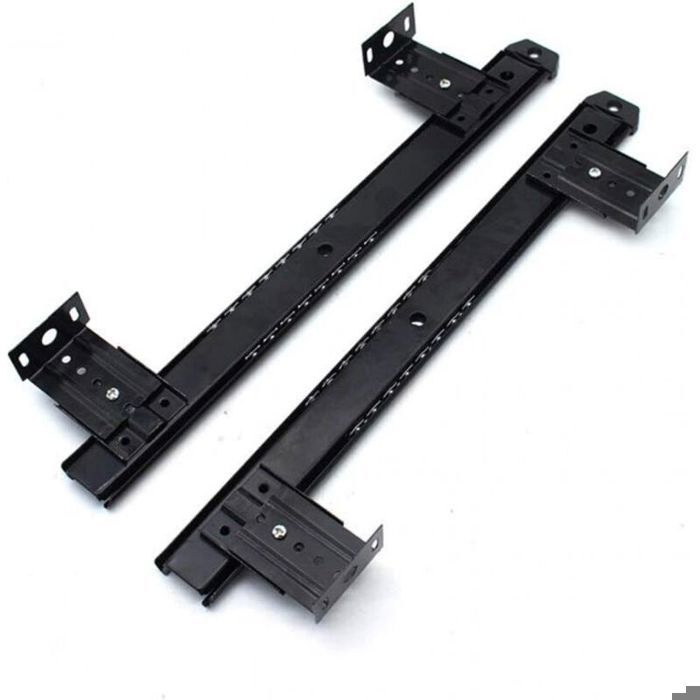 1 paire de glissières de clavier réglables sous le bureau pour ordinateur (noir)