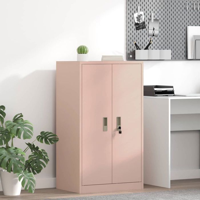 Armoire de bureau Vidaxl Armoire de rangement Rose 60 x 40 x 90 cm Acier