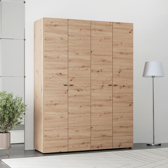 Grand Armoire Soris Dmora en Bois Mélaminé Chêne Nœuds Marron 155x208h cm Grand Armoire Soris Dmora en Bois Mélaminé Chêne Nœuds Marron 155x208h cm