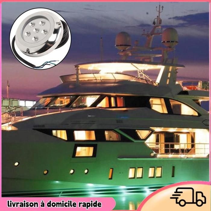 Dilwe Lampe Sous-Marine Yacht Inox 316 6 LED IP68 Waterproof RVB