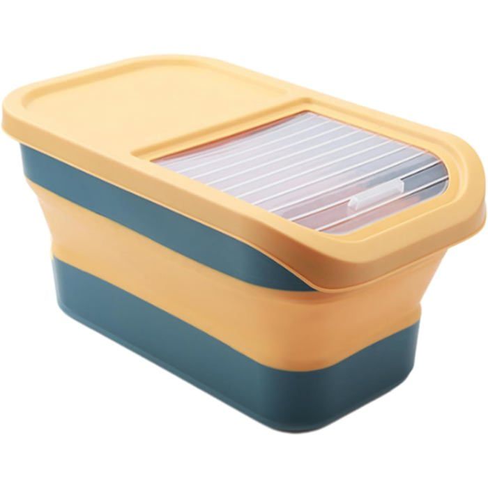 Conteneur croquettes chien 20kg boîte de stockage résistante à lhumidité et moisissure avec tasse à mesurer et pelle incl - Jaune