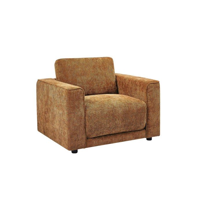 Fauteuil en tissu texturé terracotta NETUSO Fauteuil en tissu texturé terracotta NETUSO