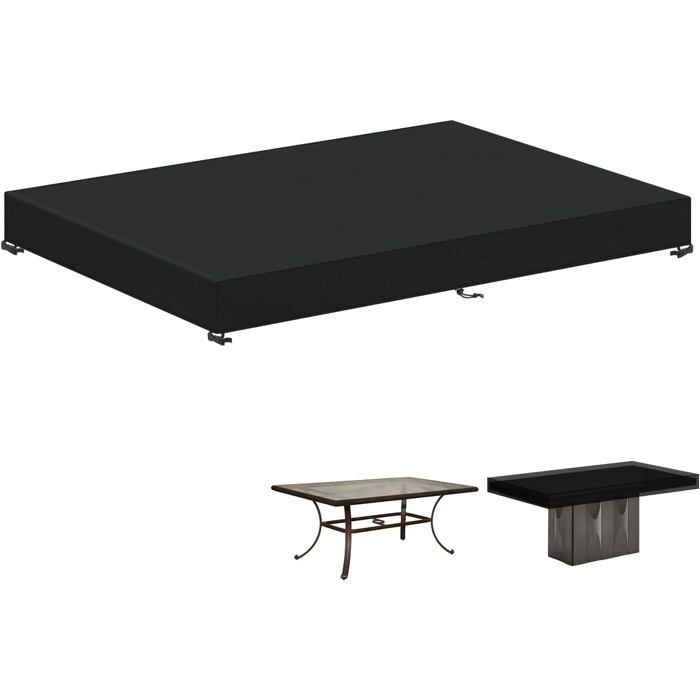 Housse Table de Jardin 210x100x15cm Housses Salon de Jardin Bâche Table Jardin Rectangulaire Housse Oxford 420D Imperméable
