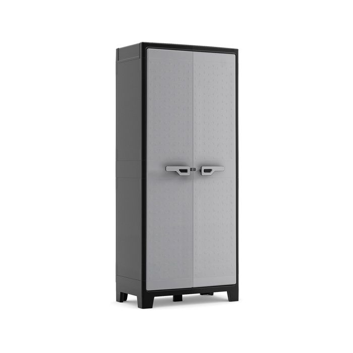 Armoire Haute Titan - Armoire de Rangement en Résine - Étagères Modulables Pieds Réglables Charnières Métalli DESSERTE DE CUISINE