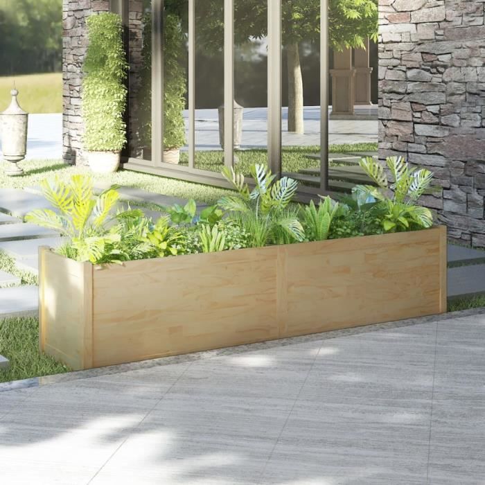 Jardinière 200x50x50 cm Bois de pin solide - Cdiscount Jardin