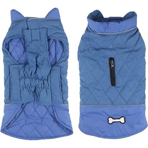 Meilleurs prix pour Manteau Coupe-vent pour Chien - ZGEER - Bleu - Imperméable - Chaud - Attache de laisse