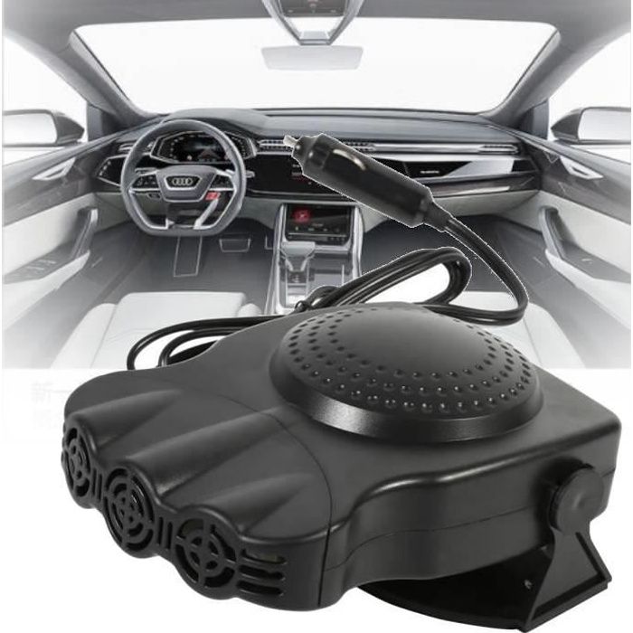 Chauffage de voiture 12v 150w avec allume-cigare Ventilateur de pare-brise  portable avec chauffage de voiture haute puissance et